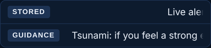 Alerts and your current situation screenshot