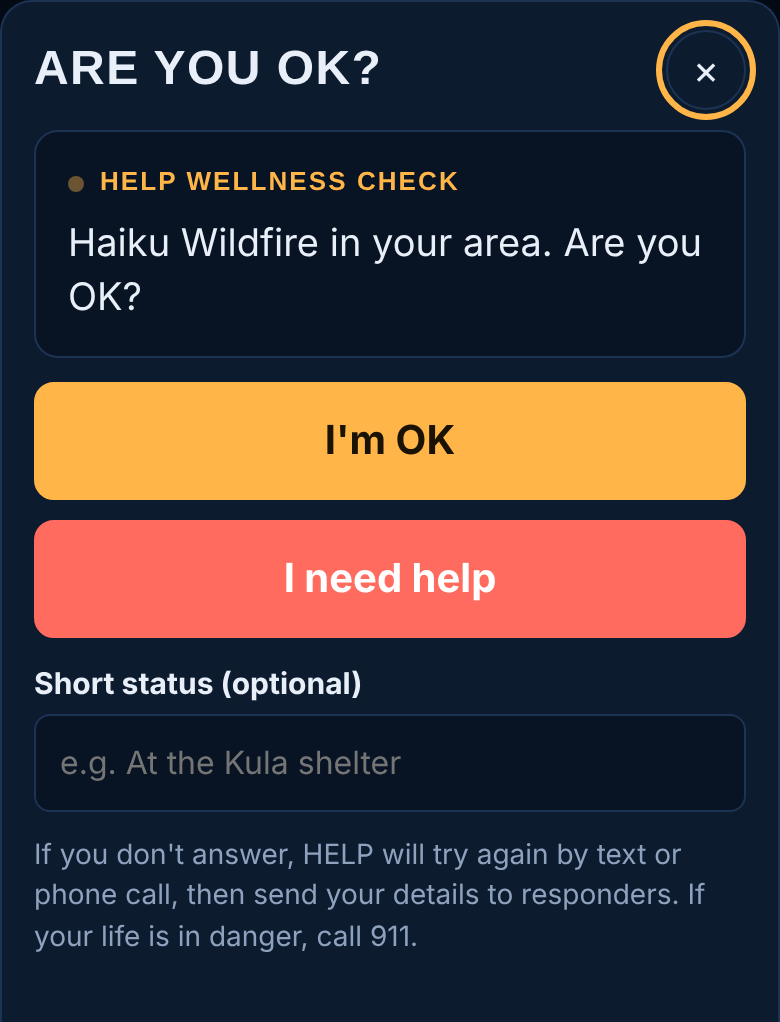 Wellness Checks and Privacy screenshot
